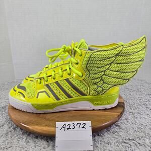 Adidas JS Jeremy Scott Mesh Wings 2.0 Neon Green High Top Sneaker Mens 11 M20654